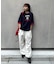 【UNISEX】アニマル柄サマーニット袖切替し配色TEE