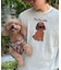 【UNISEX】アニマル柄サマーニット袖切替し配色TEE
