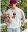 【UNISEX】アニマル柄サマーニット袖切替し配色TEE