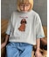 【UNISEX】アニマル柄サマーニット袖切替し配色TEE