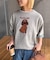 【UNISEX】アニマル柄サマーニット袖切替し配色TEE