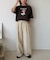 【UNISEX】アニマル柄サマーニット袖切替し配色TEE