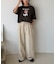 【UNISEX】アニマル柄サマーニット袖切替し配色TEE