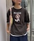 【UNISEX】アニマル柄サマーニット袖切替し配色TEE