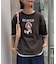 【UNISEX】アニマル柄サマーニット袖切替し配色TEE