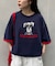 【UNISEX】アニマル柄サマーニット袖切替し配色TEE