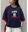 【UNISEX】アニマル柄サマーニット袖切替し配色TEE