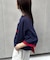 【UNISEX】アニマル柄サマーニット袖切替し配色TEE