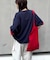 【UNISEX】アニマル柄サマーニット袖切替し配色TEE
