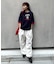 【UNISEX】アニマル柄サマーニット袖切替し配色TEE