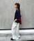 【UNISEX】アニマル柄サマーニット袖切替し配色TEE