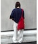 【UNISEX】アニマル柄サマーニット袖切替し配色TEE