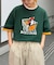 【UNISEX】アニマル柄サマーニット袖切替し配色TEE