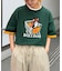 【UNISEX】アニマル柄サマーニット袖切替し配色TEE