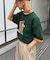 【UNISEX】アニマル柄サマーニット袖切替し配色TEE
