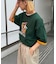 【UNISEX】アニマル柄サマーニット袖切替し配色TEE