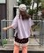【HELLO.SANFRANCISCO】タックリボンプリント半袖TEE