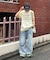 【UNISEX】ライトオンスカラーロールアップダメージデニム