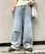 【UNISEX】ライトオンスカラーロールアップダメージデニム