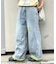 【UNISEX】ライトオンスカラーロールアップダメージデニム