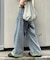 【UNISEX】ライトオンスカラーロールアップダメージデニム
