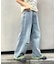 【UNISEX】ライトオンスカラーロールアップダメージデニム