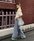 【UNISEX】ライトオンスカラーロールアップダメージデニム