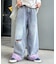 【UNISEX】ライトオンスカラーロールアップダメージデニム