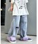 【UNISEX】ライトオンスカラーロールアップダメージデニム