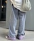 【UNISEX】ライトオンスカラーロールアップダメージデニム