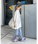 【UNISEX】ライトオンスカラーロールアップダメージデニム