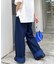 【UNISEX】ライトオンスカラーロールアップダメージデニム