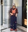 【UNISEX】ライトオンスカラーロールアップダメージデニム