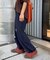 【UNISEX】ライトオンスカラーロールアップダメージデニム