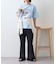 裾フリル切替メッシュレースフレアパンツ