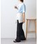 裾フリル切替メッシュレースフレアパンツ