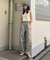 【3サイズ展開/接触冷感】ピコレースツイルバレルパンツ