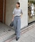 【接触冷感/二の腕カバーも叶う◎】配色ラグラン半袖ニットTee