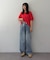 【接触冷感/二の腕カバーも叶う◎】配色ラグラン半袖ニットTee