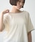 【接触冷感/二の腕カバーも叶う◎】配色ラグラン半袖ニットTee
