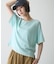 【接触冷感/二の腕カバーも叶う◎】配色ラグラン半袖ニットTee