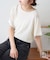 【接触冷感/二の腕カバーも叶う◎】配色ラグラン半袖ニットTee
