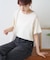【接触冷感/二の腕カバーも叶う◎】配色ラグラン半袖ニットTee