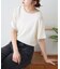 【接触冷感/二の腕カバーも叶う◎】配色ラグラン半袖ニットTee
