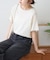 【接触冷感/二の腕カバーも叶う◎】配色ラグラン半袖ニットTee