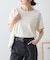 【接触冷感/二の腕カバーも叶う◎】配色ラグラン半袖ニットTee