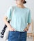 【接触冷感/二の腕カバーも叶う◎】配色ラグラン半袖ニットTee