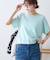 【接触冷感/二の腕カバーも叶う◎】配色ラグラン半袖ニットTee