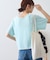【接触冷感/二の腕カバーも叶う◎】配色ラグラン半袖ニットTee