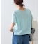 【接触冷感/二の腕カバーも叶う◎】配色ラグラン半袖ニットTee